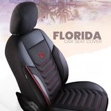 Huse auto pentru Volkswagen Golf (VI) 2008-2012 FLORIDA_Negru cu rosu 2+3