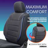 Huse auto pentru Seat Cordoba (I)  1993-2002 PALERMO_Negru cu albastre 2+3