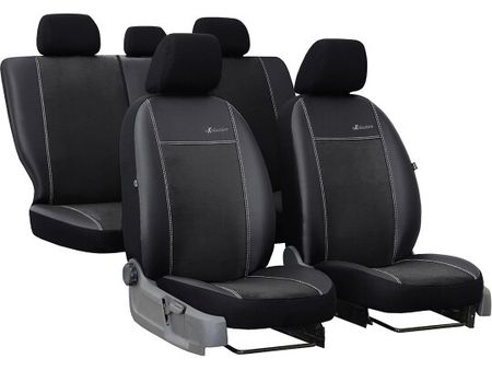 Huse auto pentru Dacia Logan (II) 2012-2020 Exclusive Alcantara - Neagra 2+3