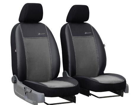 Huse auto pentru Fiat Linea 2007-2018 Exclusive Alcantara - gri 1+1, față