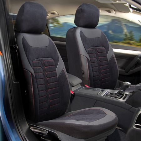 Huse auto pentru Fiat Punto (2012) 2012-2018 MONZA_Negru cu rosu 1+1