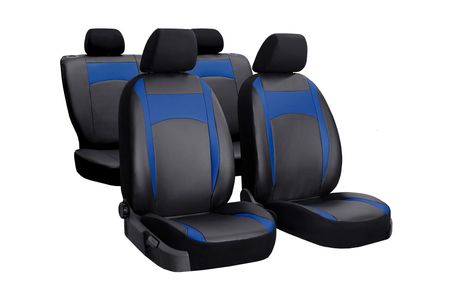 Huse auto pentru Kia Niro 2016-> Design Leather albastre 2+3
