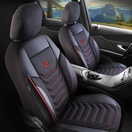 Huse auto pentru Seat Arona 2017-up FLORIDA_Negru cu rosu 2+3