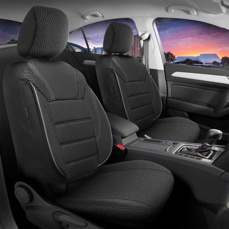 Huse auto pentru Seat Arona 2017-up PALERMO_Negru cu gri 2+3