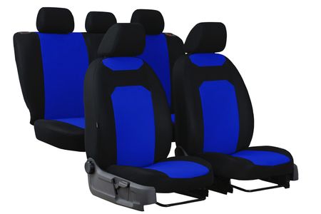 Huse auto pentru Seat Ateca 2016-> CARO albastre 2+3