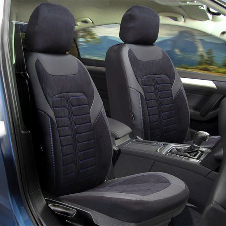 Huse auto pentru Suzuki SX4 S-Cross 2013-up MONZA_Negru cu albastre 2+3