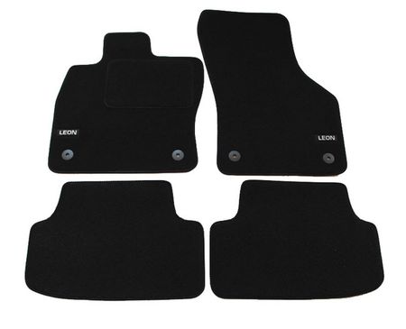 Covorase textile auto cu emblema Seat Leon III 2013 - 2020 4.buc